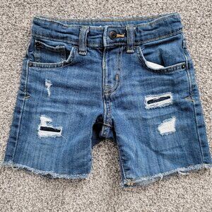 Cat & Jack Blue Jean Distressed Shorts 4T-  Manufactured April 2023
